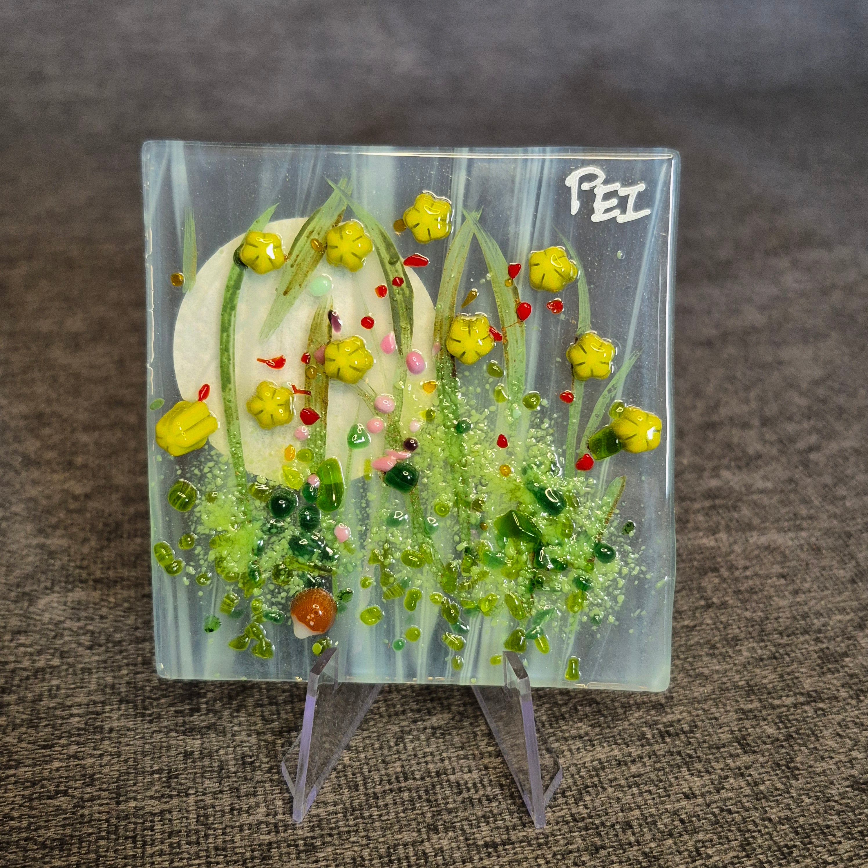 Fused Glass Flower Artwork