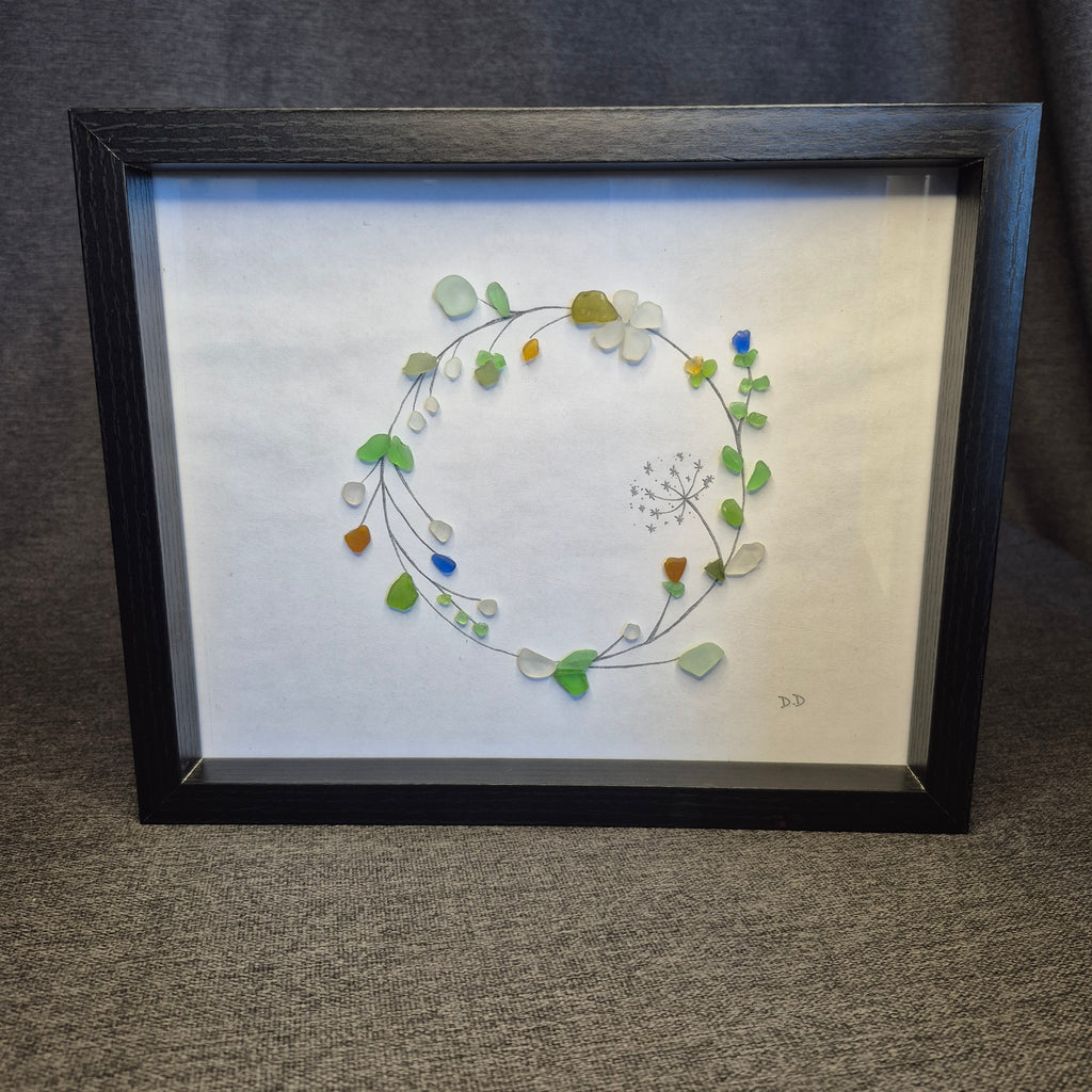 Sea Glass Artwork - Floral Circle