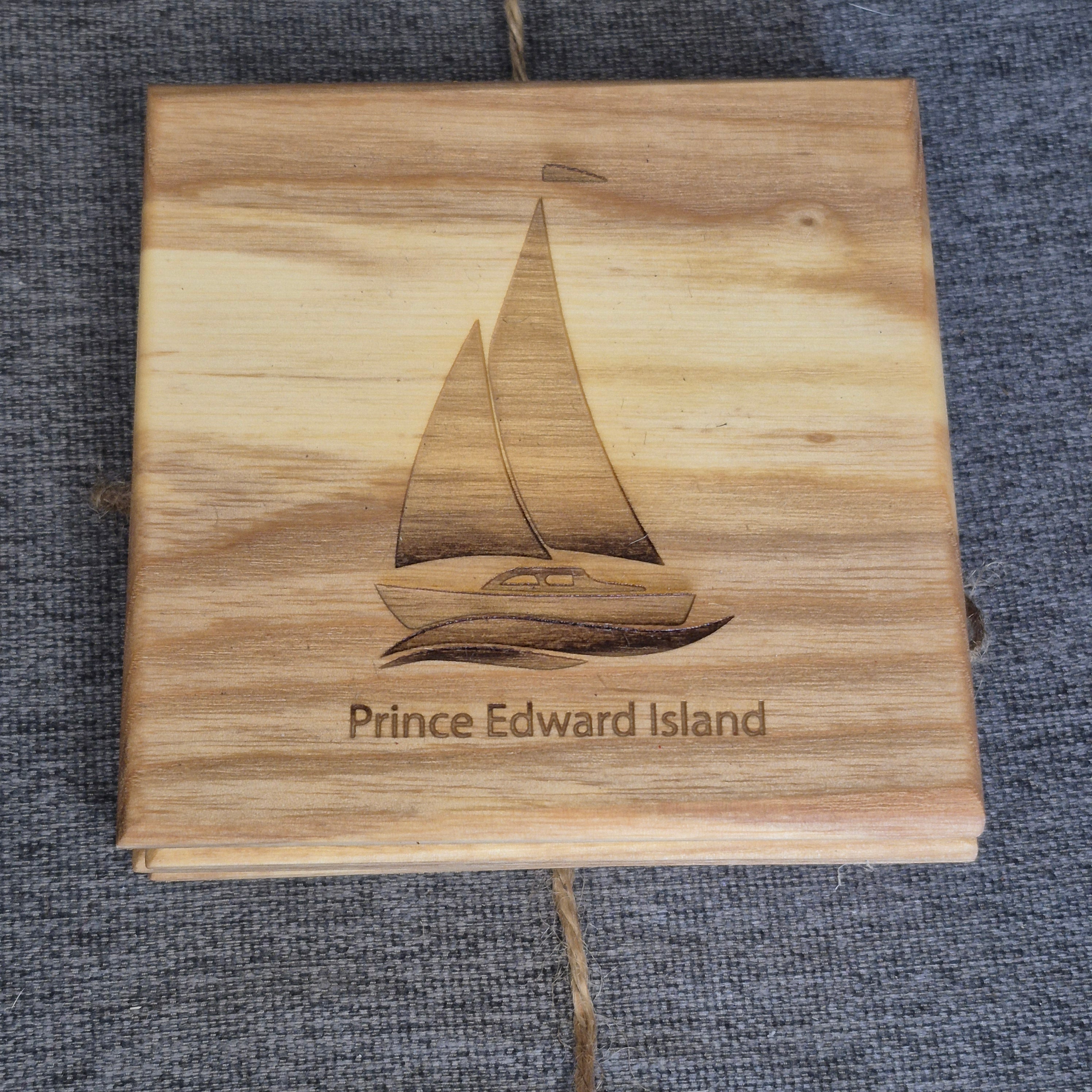Wood Engraved Coaster Set (set of 4)