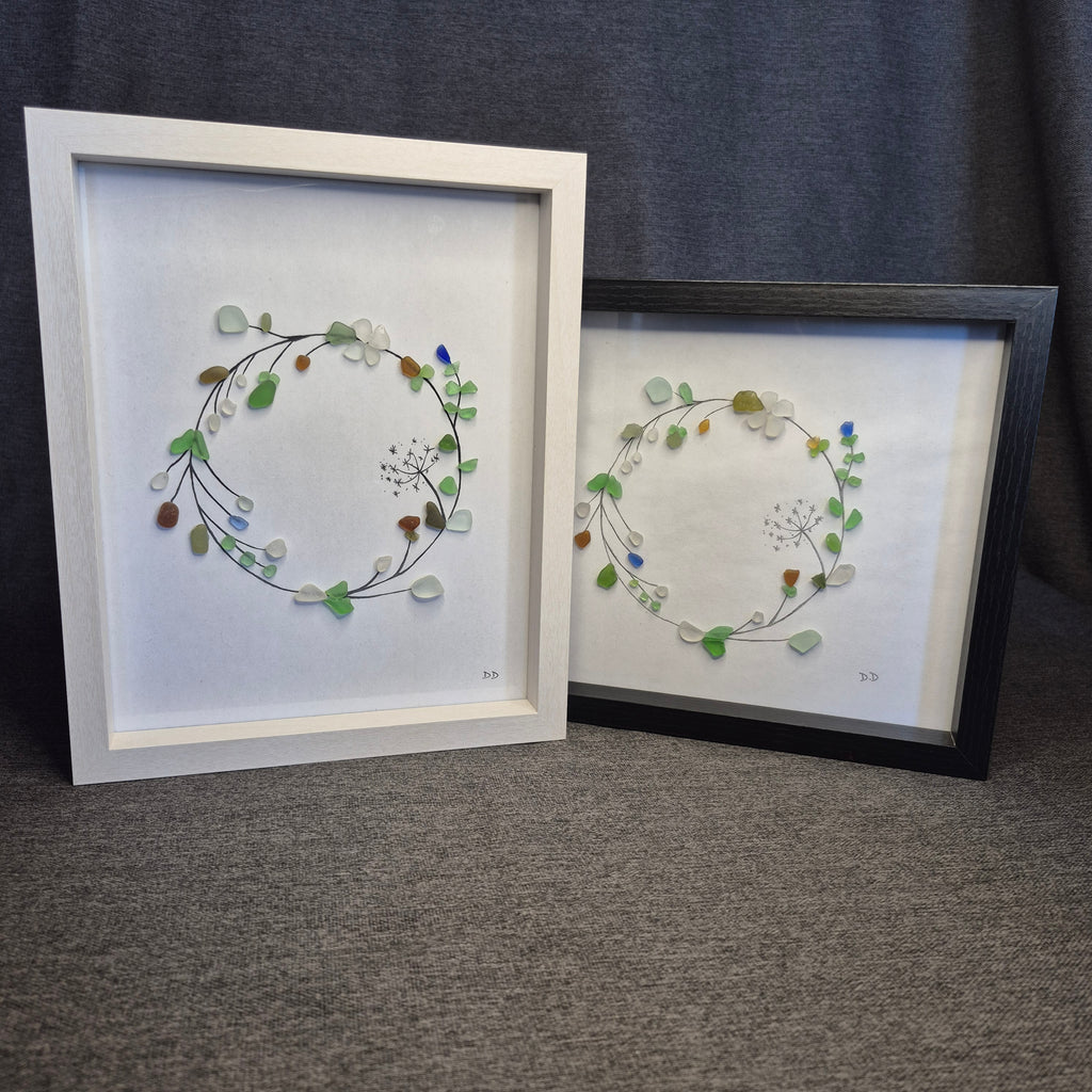 Sea Glass Artwork - Floral Circle
