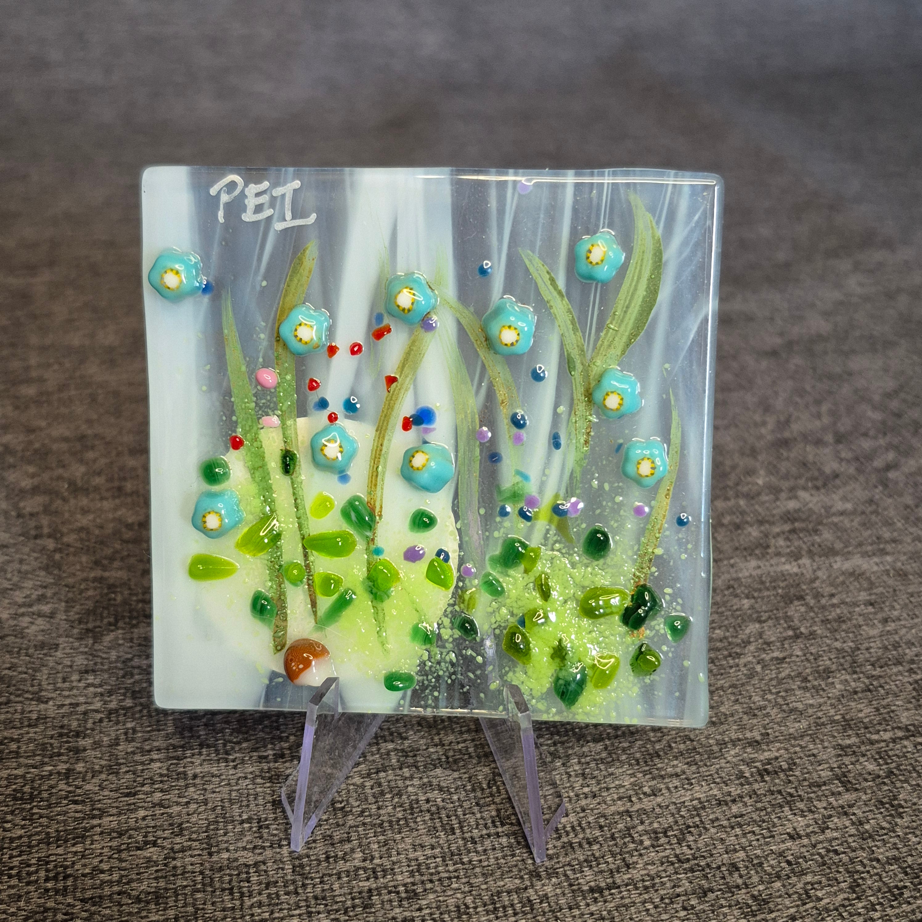 Fused Glass Flower Artwork