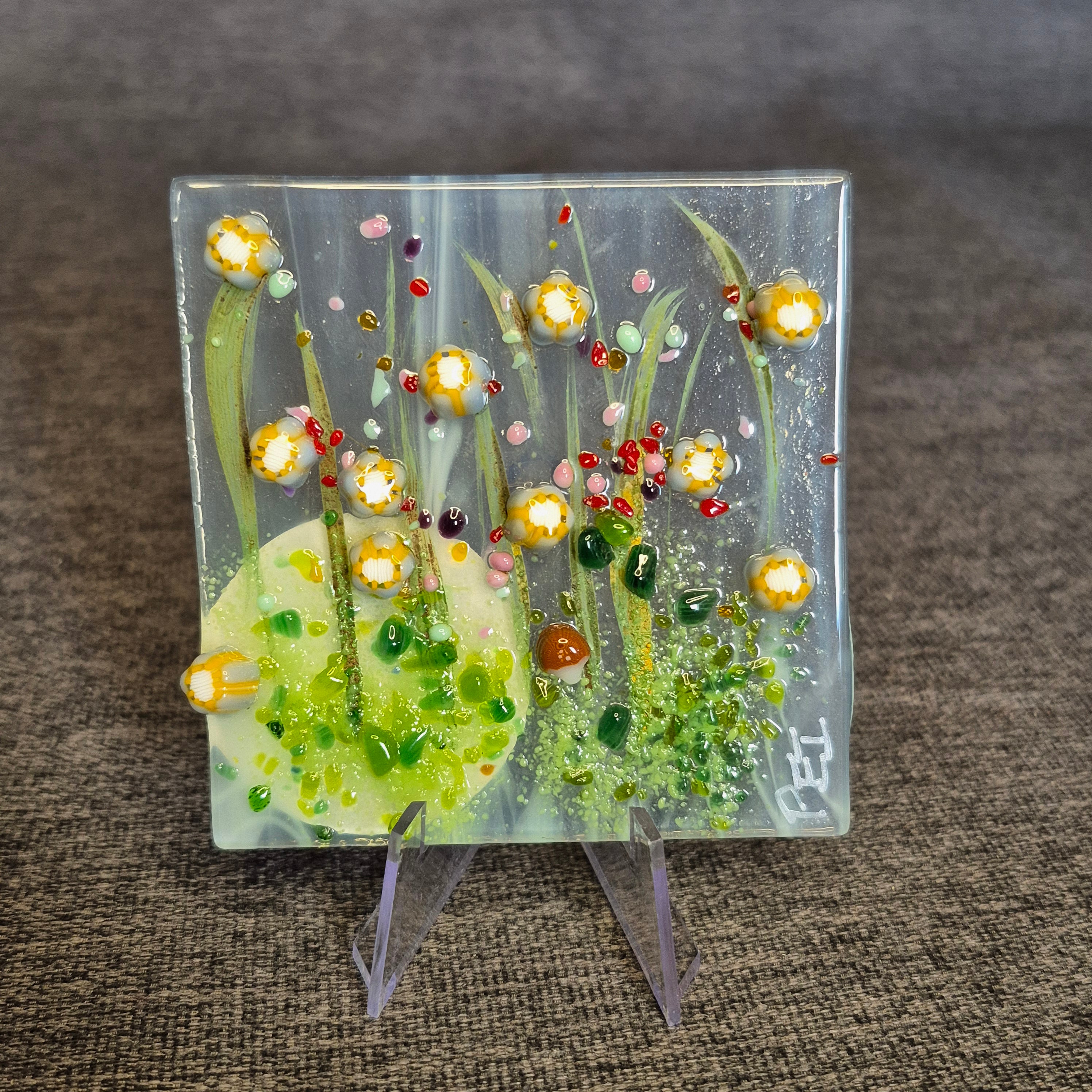 Fused Glass Flower Artwork