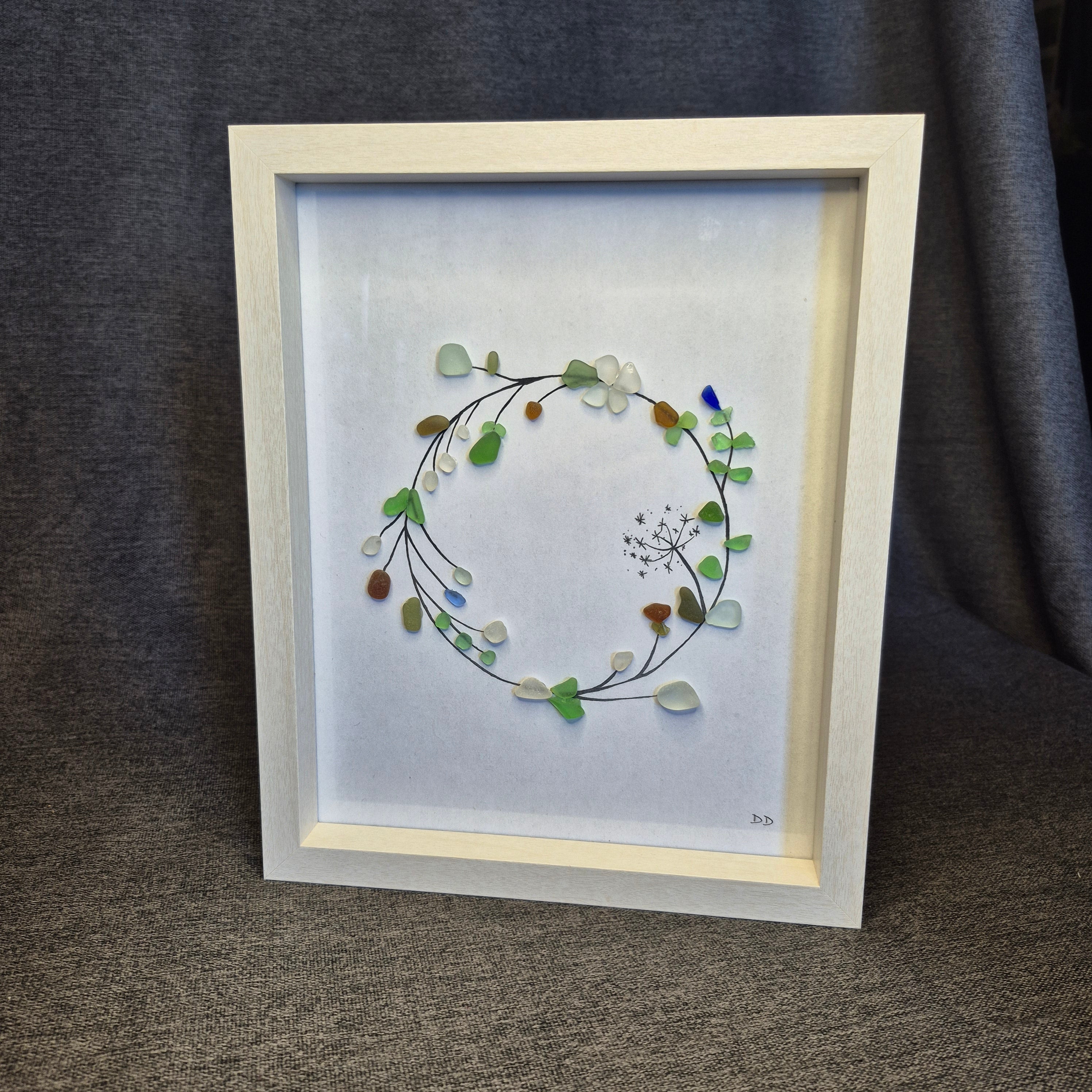 Sea Glass Artwork - Floral Circle