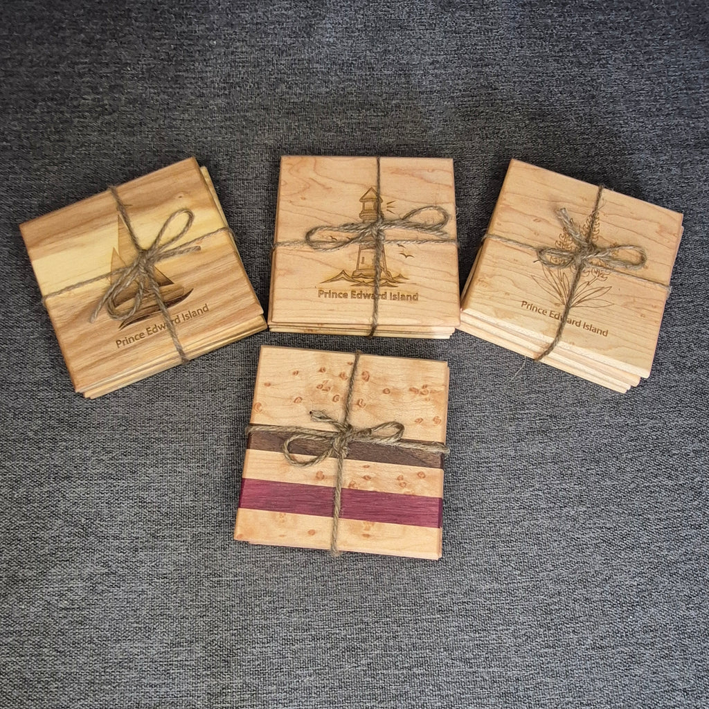 Wood Engraved Coaster Set (set of 4)