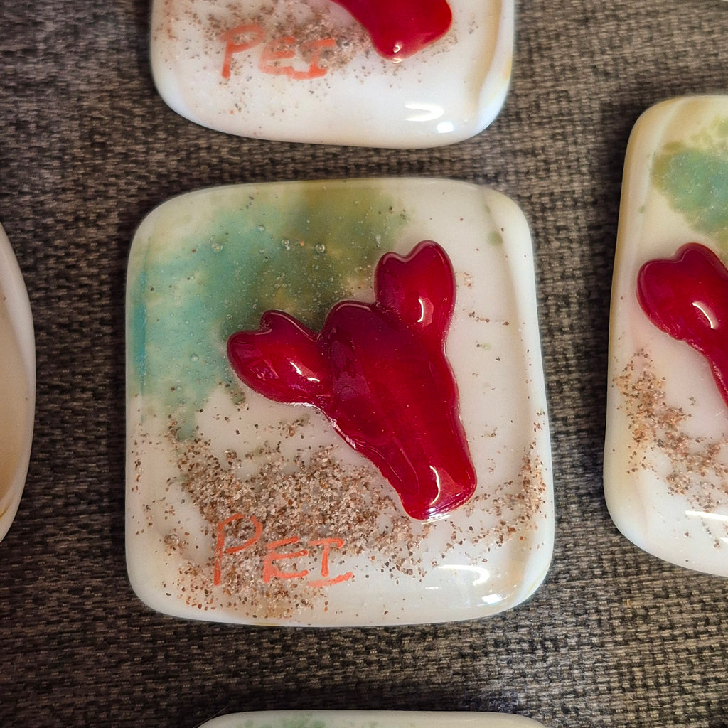 PEI Lobster Magnet - Fused Glass