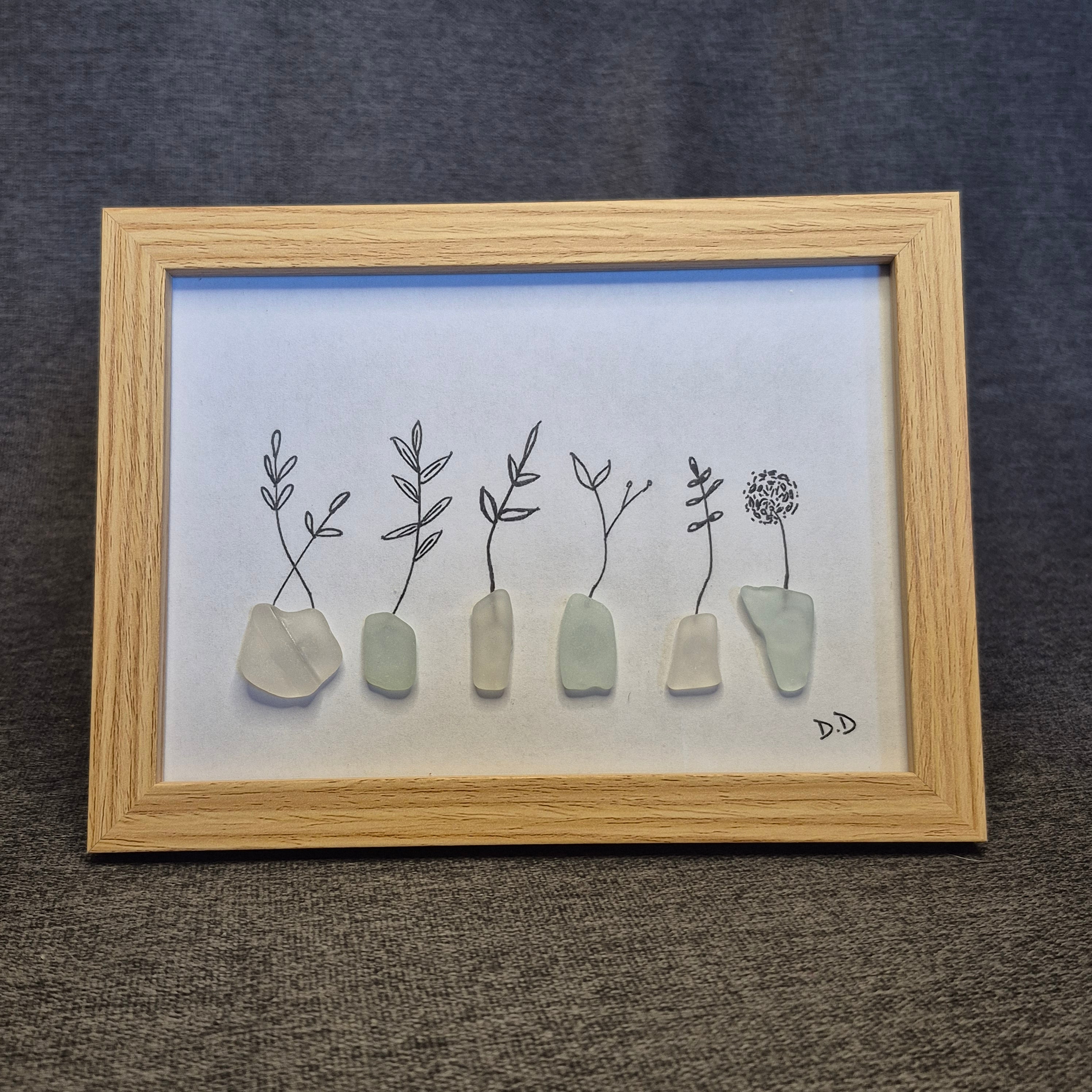 Sea Glass Artwork - Flowers