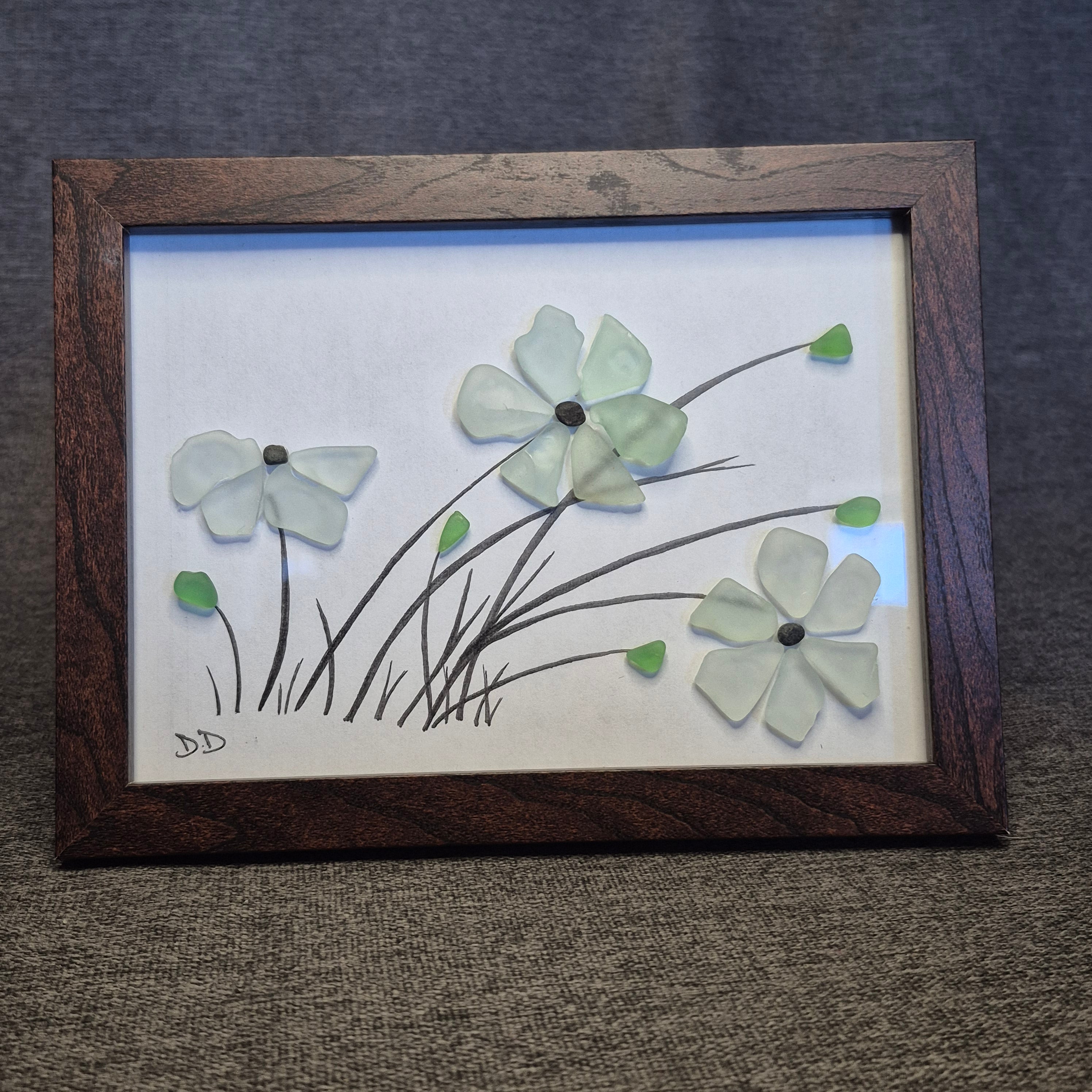 Sea Glass Artwork - Flowers