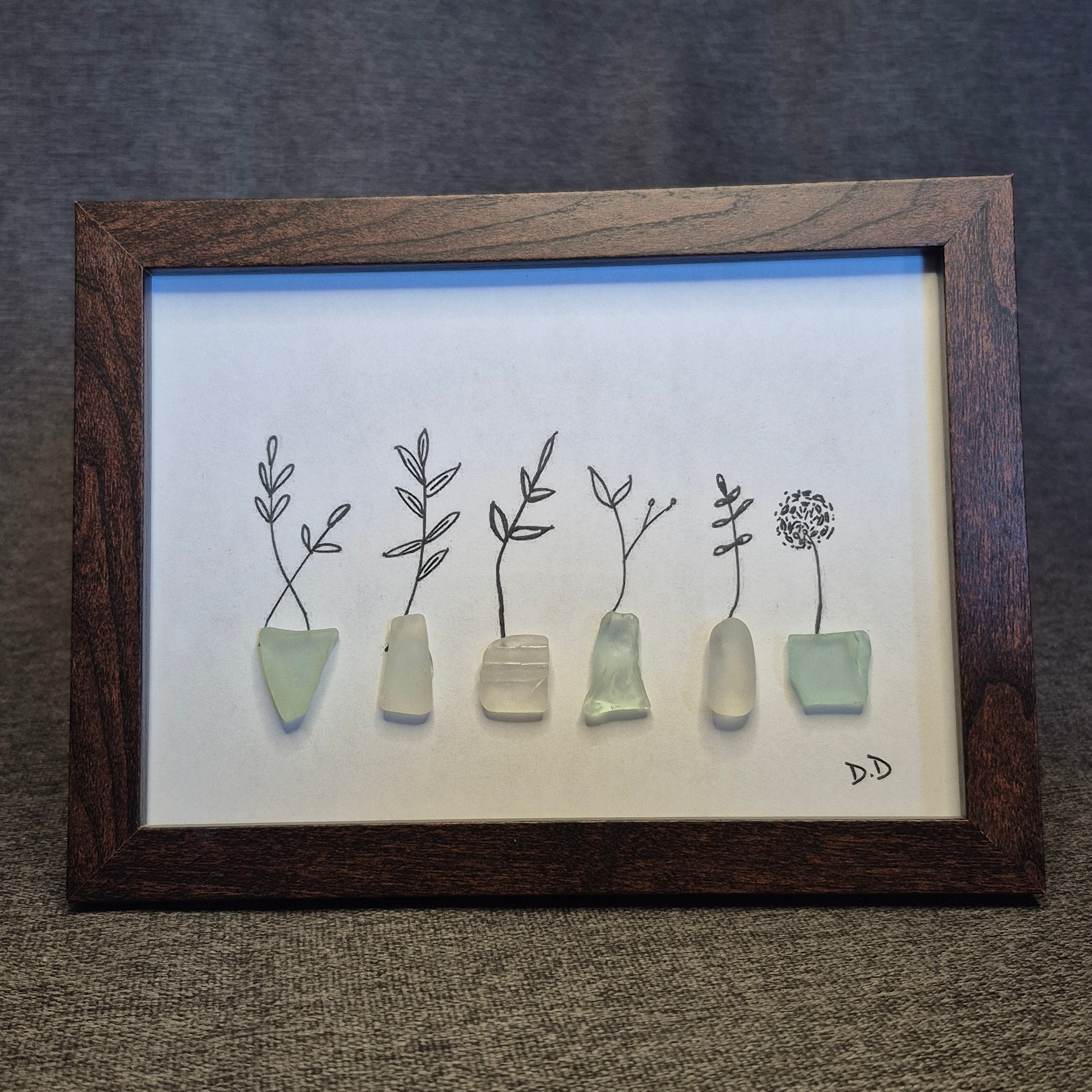 Sea Glass Artwork - Flowers