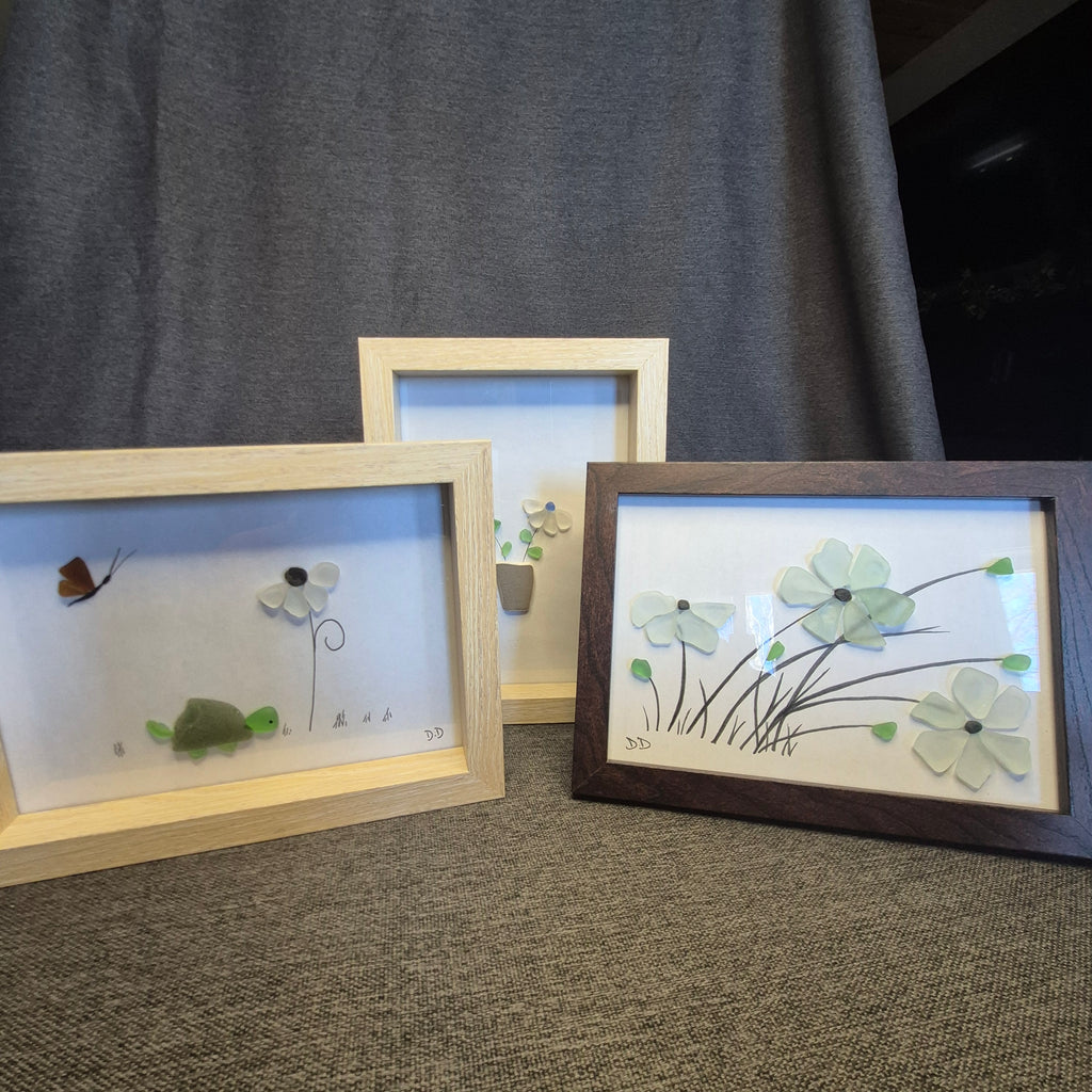 Sea Glass Artwork - Flowers