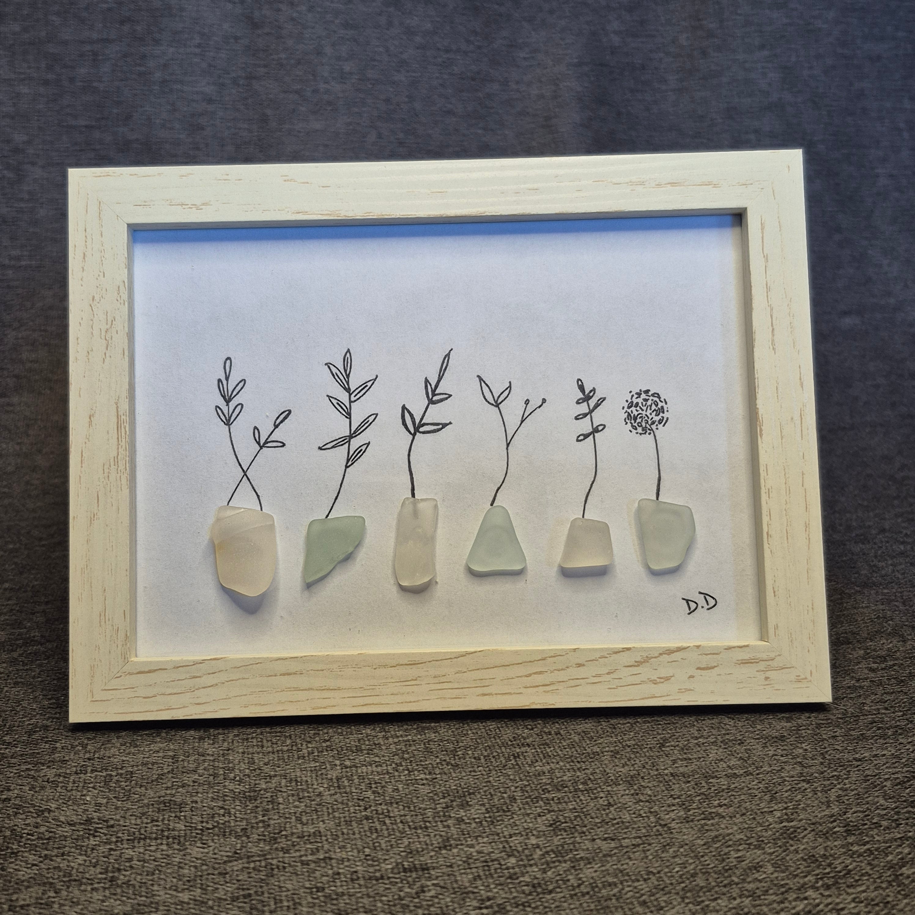 Sea Glass Artwork - Flowers