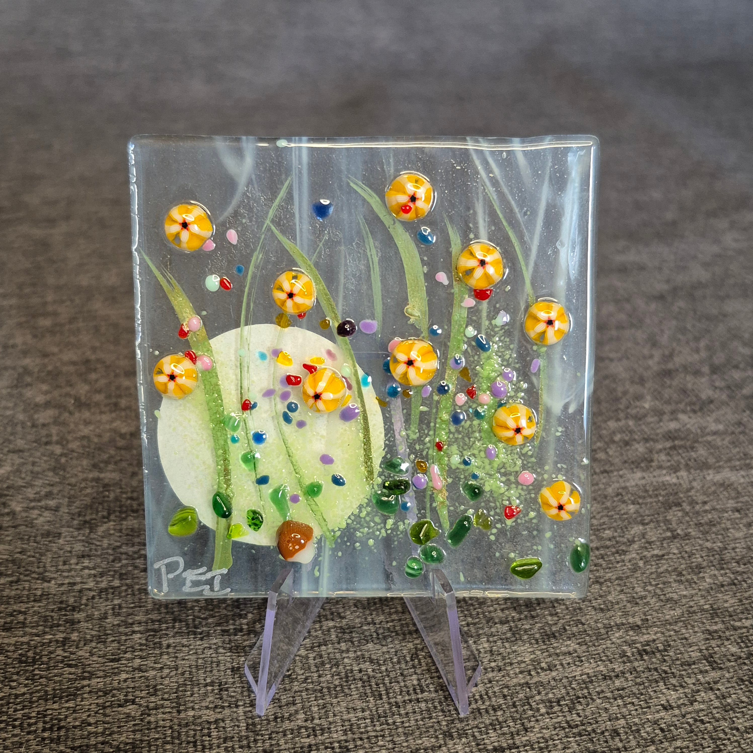 Fused Glass Flower Artwork