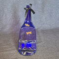 Flattened Bottle Appetizer Plate - Blue Glass