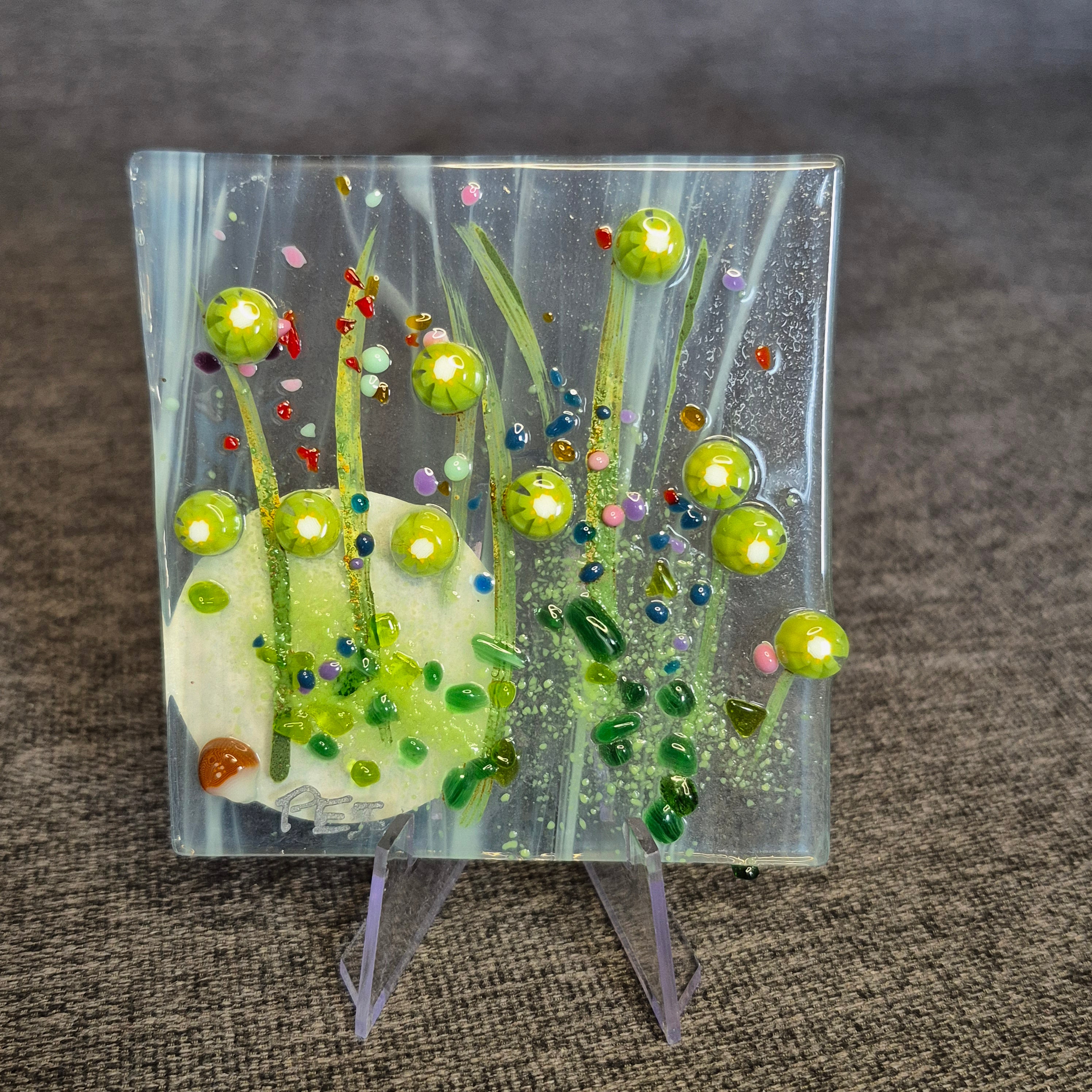 Fused Glass Flower Artwork